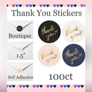 100ct ~1.5” Thank You Boutique Stickers 🌿🆕🌿 2 Rolls For $16 (Bundle & Save)